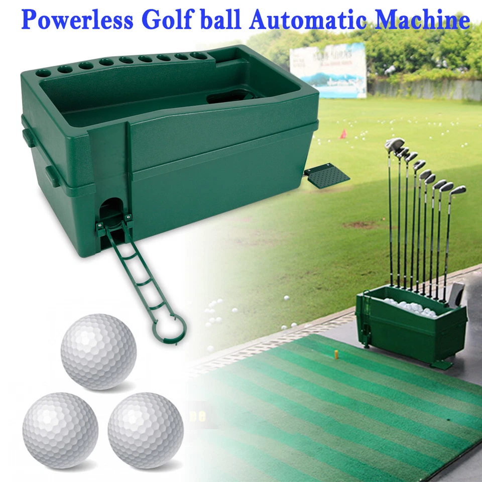 Dispenser palline da golf verde macchina tee up mazza da golf organizer con porta stecche - Immagine 2 di 4