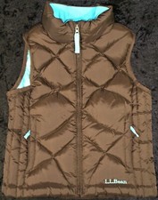 Girls Kids M 5 - 6 LL Bean Brown Goose Down Insulated Puffer Vest - NWOT