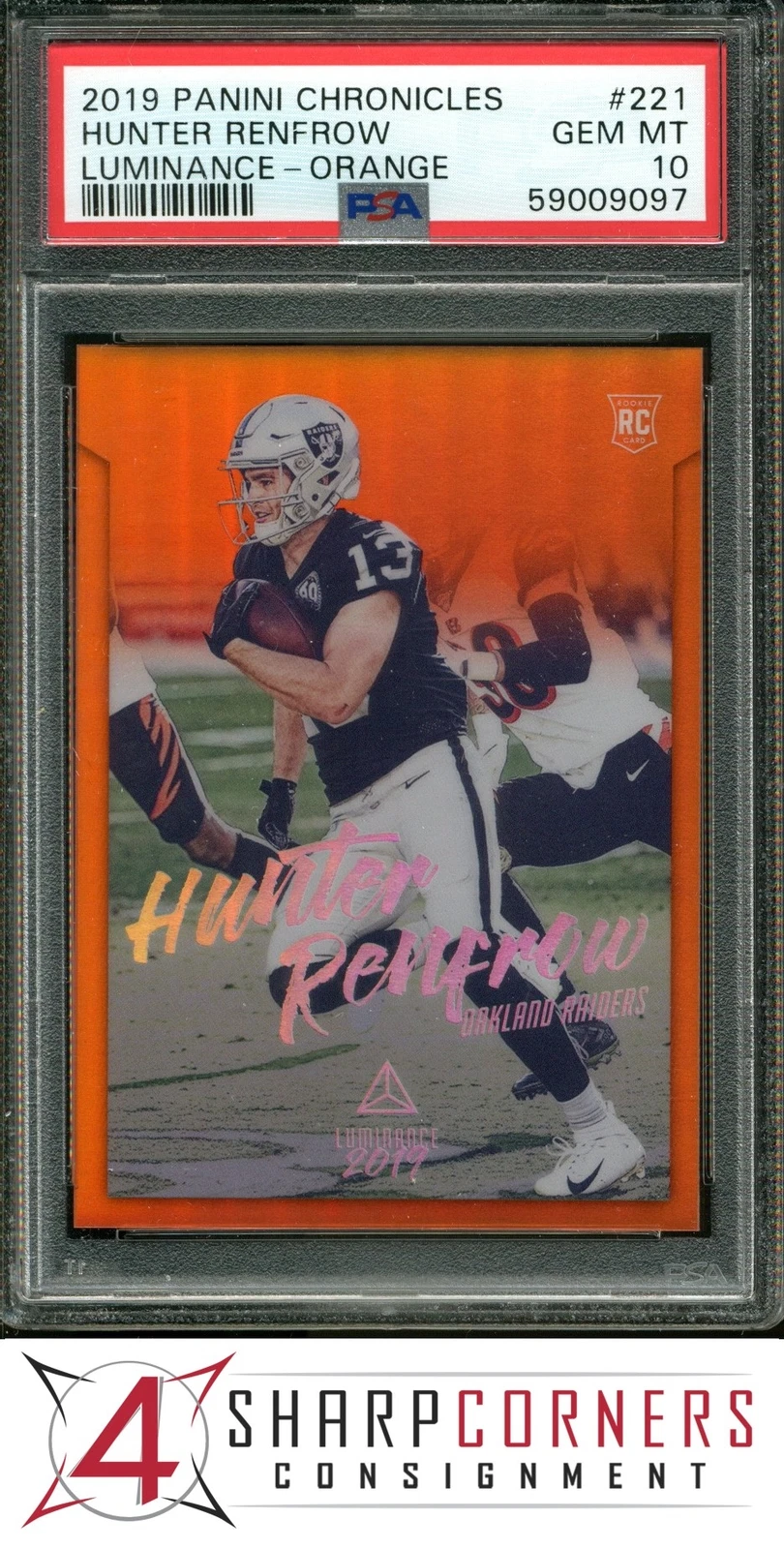 Hunter Renfrow Panini Chronicles Luminance #221 Orange