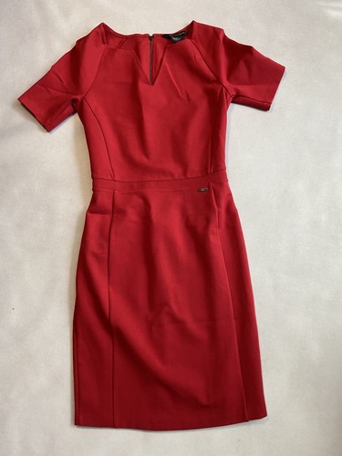 Armani Exchange A|E XS Red V Cutout Mini Shealth Dress NWOT sold out! - Picture 2 of 9