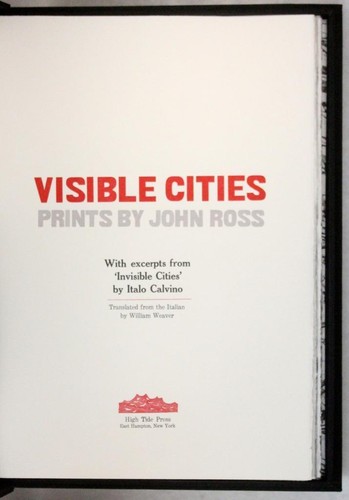John Ross Signed Limited Ed 1993 Visible Cities Italo Calvino High Tide Press - 第 4/11 張圖片