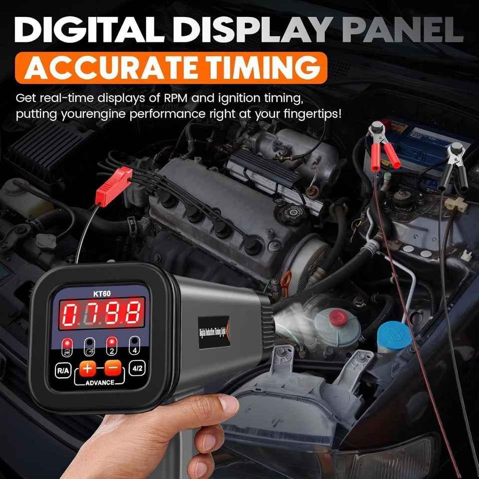Digital Timing Light Automotive Engine Gun Car Inductive Ignition Stroke Petrol - Image 4 of 4