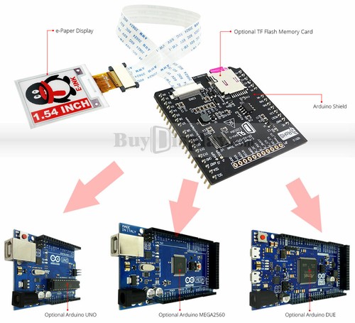  Red 1.54 inch e-Ink Display Arduino Shield,Library 200x200 for ESL  - Picture 1 of 5