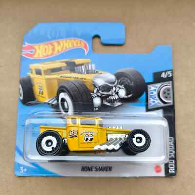 Hot Wheels SHORT CARD 2021 HW ROD SQUAD BONE SHAKER YELLOW