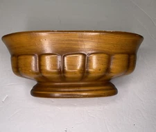 Haeger vintage midcentury american pottery Planter painted brown oval pedestal