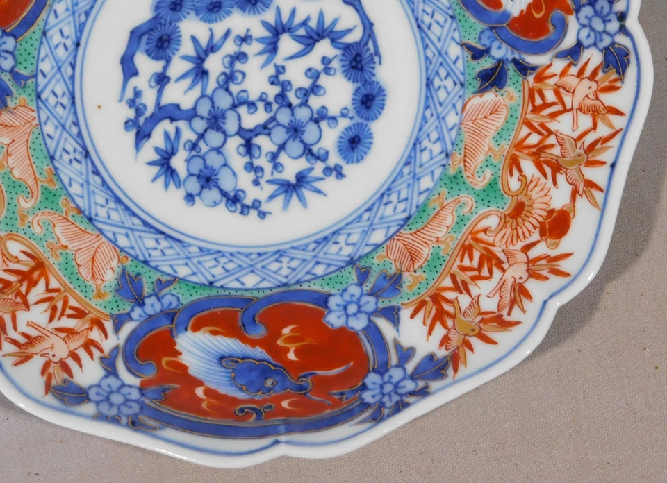 Antigua placa japonesa Imari siglo XIX marca de 6 caracteres período Arita Meiji Edo Foto 3 de 4