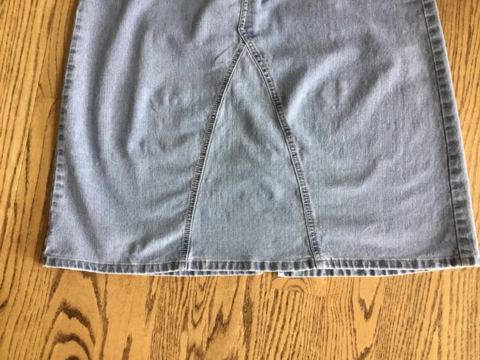 Cato Mujer 16W Jean Denim En/Por debajo de la Rodilla Falda Bolsillo Bordado Vaquera Occidental Foto 4 de 4