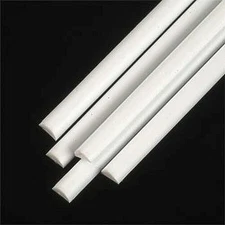 Plastruct 1/2 Round Rod 5/32x10 (5) - Model Scratch Building Plastic Rods