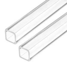 2 Pcs 12mmx12mmx1.5mm Wall Thickness 330mm Long Clear Acrylic Square Tube