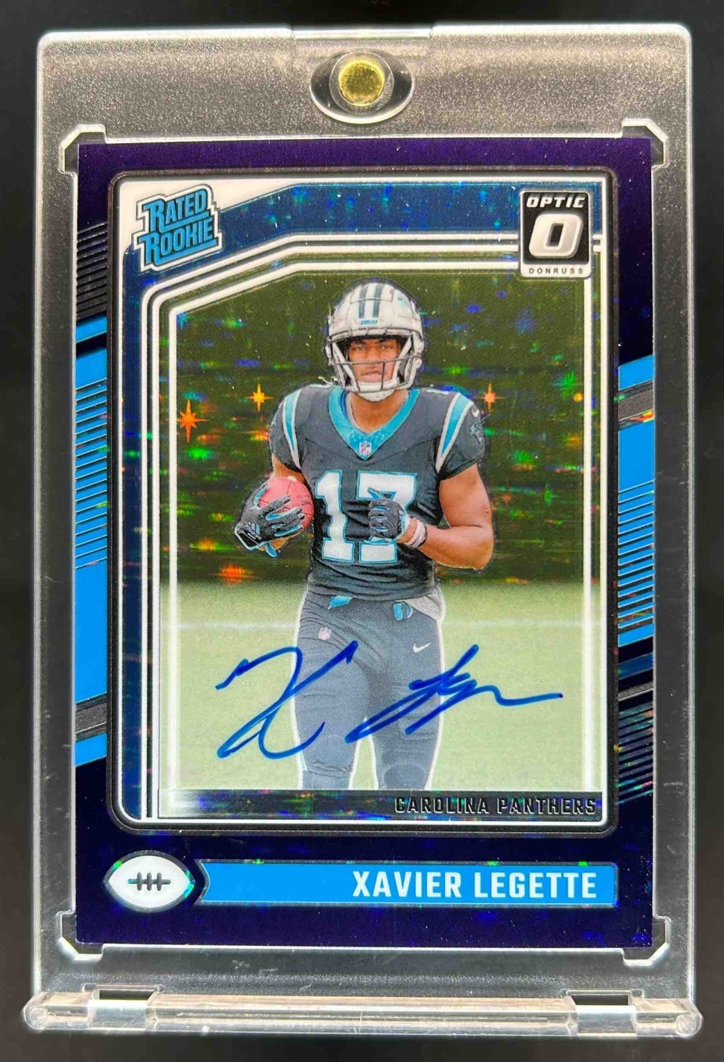 2024 Donruss Optic Xavier Legette Rated Rookie Auto Prizm Purple Stars #42/42