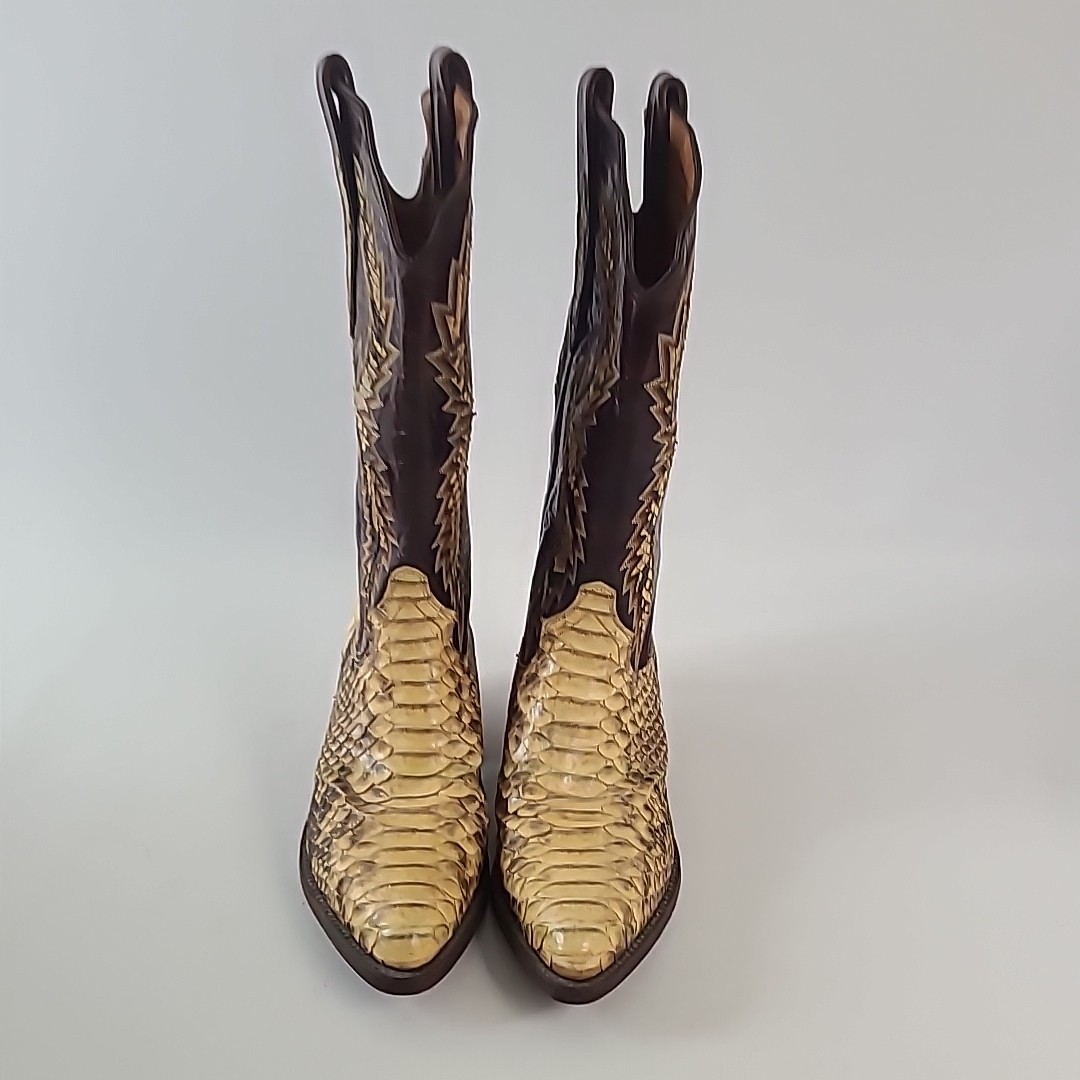 Bandera Brown Yellow Python Snakeskin Leather Wes… - image 6