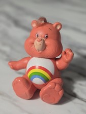 Vintage 1983 Kenner Care Bears Cheer Bear Poseable Figure Pink Rainbow AGC 3.5"