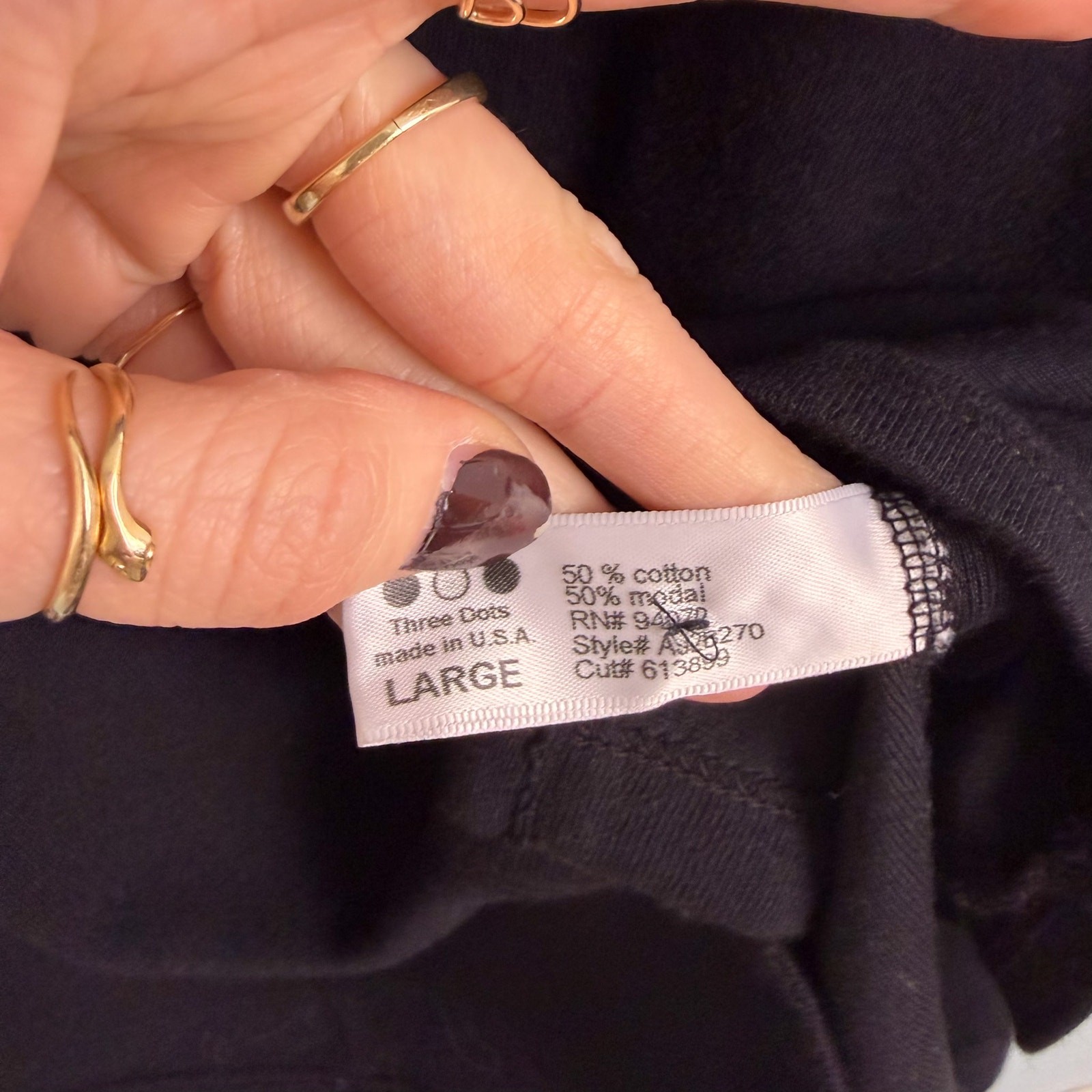 Three Dots Collared Jersey Button Long Sleeve Shi… - image 4