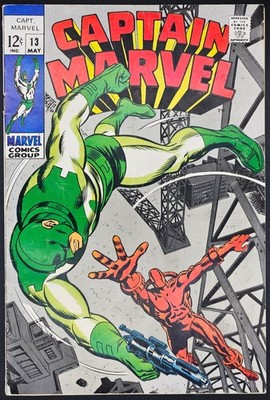 Captain Marvel #13 1969 5.0 VG/FN Captain Marvel vs. Man-Slayer (2nd appear)!