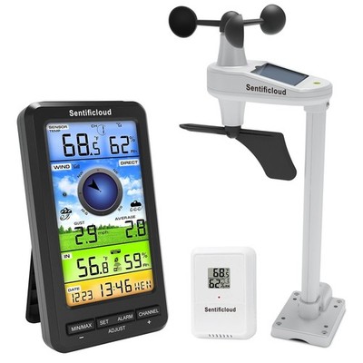 Wireless Wi-Fi Weather Station Solar Anemometer Wind Thermometer and Hygrometer