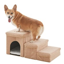 Dog Stairs for Small Dogs with Storage and Condo,Foldable Pet Stairs for Smal...