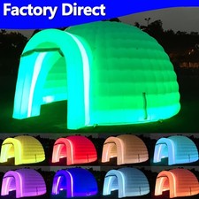 Outdoor Inflatable Igloo Dome Tent w/LED Light for Party Wedding Event Camping