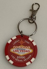 Las Vegas 5000 Lucky Poker Chip Key Chain Keyring