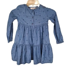 Tucker & Tate Girls Toddler Denim Dress Size 4 Long Sleeve Tiered Chambray Fall