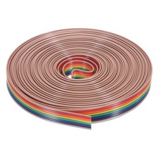 8 Pin Flat Rainbow Ribbon Cable 20 Ft 1.27mm Pitch Breadboard Jumper Wire