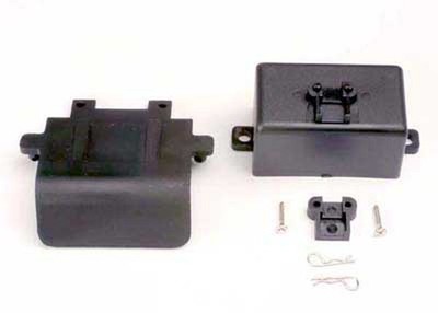 Traxxas 1/10 Nitro Rustler 2.5 * BUMPER BATTERY BOX & CLIPS * 4132