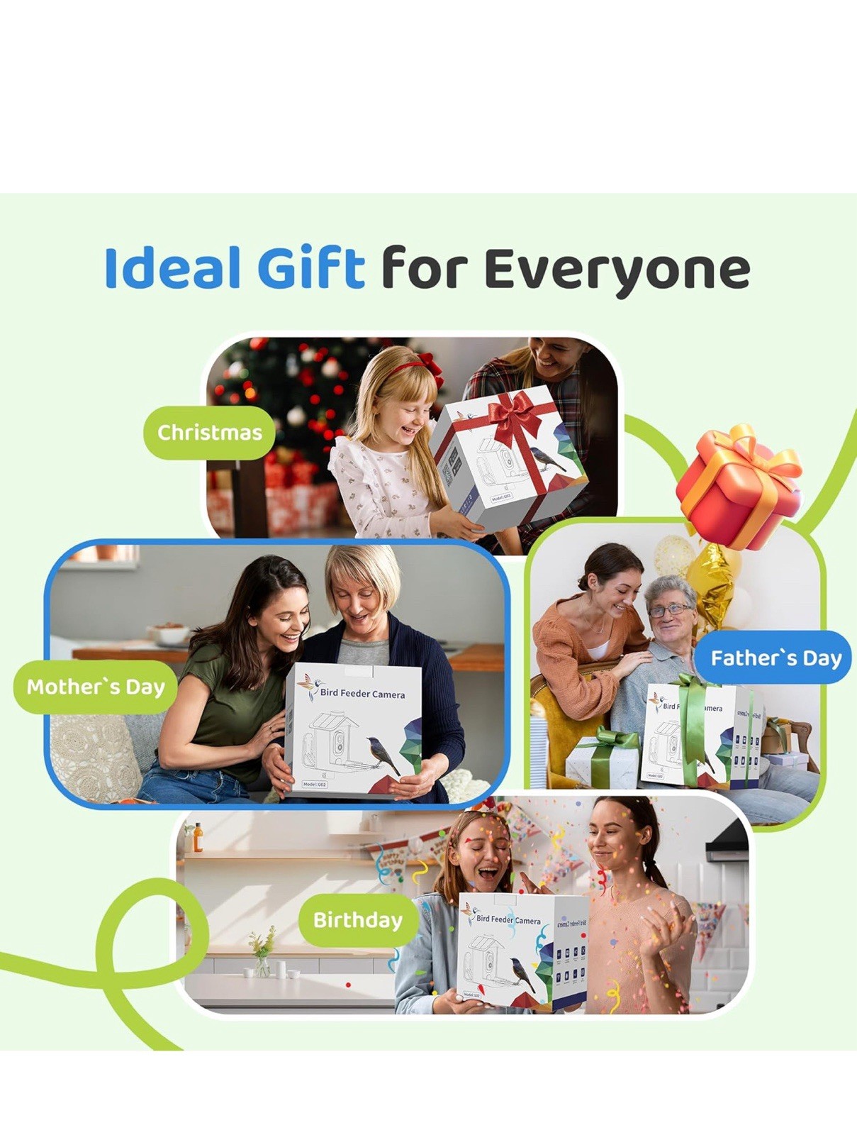 New Open Box-HARYMOR Bird Feeder Camera AI Identify Bird Species Solar Panel Sma