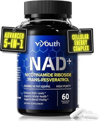 NAD+ Supplement with Nicotinamide Riboside 500mg & Trans-Resveratrol Energy