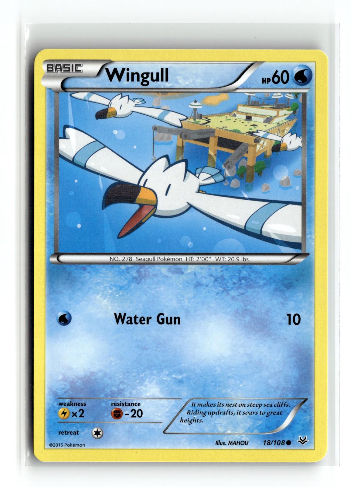Wingull 18/108 Common XY - Roaring Skies Pokemon NM