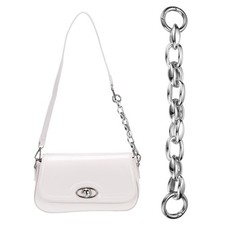 8" Acrylic Purse Chain Handbag Strap with Buckle, Silver White, 0.8" Width