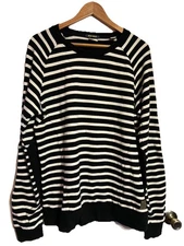 Men's SCOTCH & SODA Blue/White Strip Long Sleeve Shirt Size Large