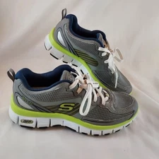 Skechers Women's Size 6 Tone Ups DFP Sneakers 11740 Gray Lime - Read See Photos