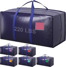 6 Pack Extra Large Heavy Duty Moving Bags with Reinforced Zipper  Wide Handles.