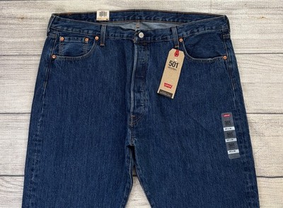 Levi's Mens 501 Original Denim Jeans 44w X 30l 30 Dark Stone Blue