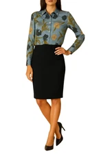 Designer Elie Tahari Women's Blue Floral Blouse NWT Sz XS,S,M,L