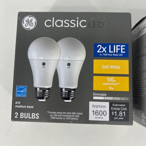 GE Classic LED Light Bulbs 100 Watt Dimmable Soft White A19 Medium Base (4 Pack) - Bild 2 von 9