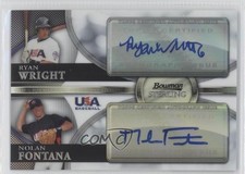 2010 Bowman Sterling Refractor 18/99 Ryan Wright Nolan Fontana #BSDA-14 Auto a7m