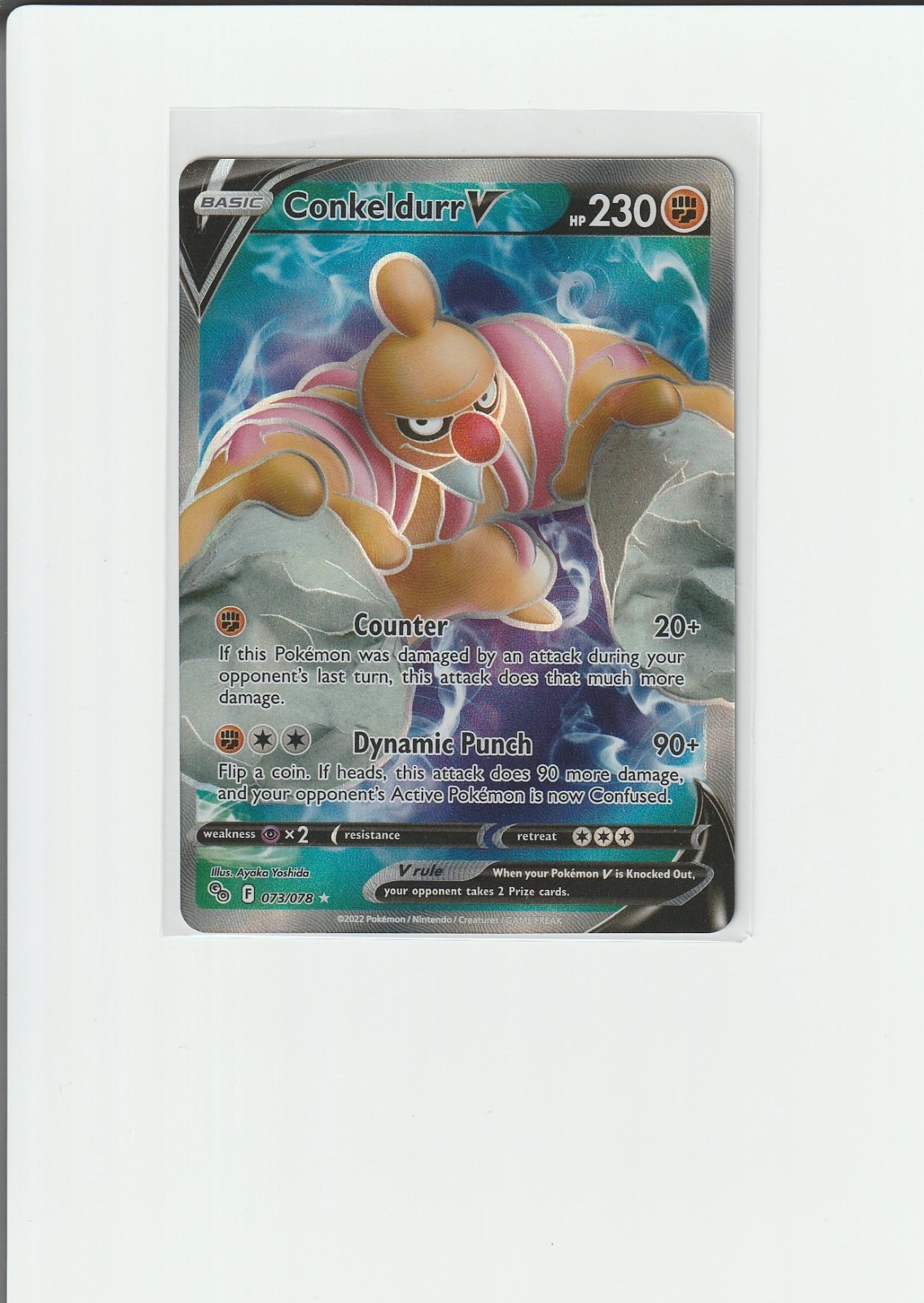 Holo Conkeldurr V Full Art 073/078 Ultra Rare Pokemon GO Pokemon TCG