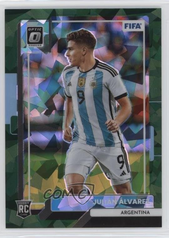 2022-23 Panini Donruss Optic Green Ice Prizm Julian Alvarez #8 Rookie RC 0v4e