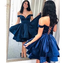 Sexy Short Royal Blue Homecoming Dress Tiered Ruffles Party Graduation Ball Gown