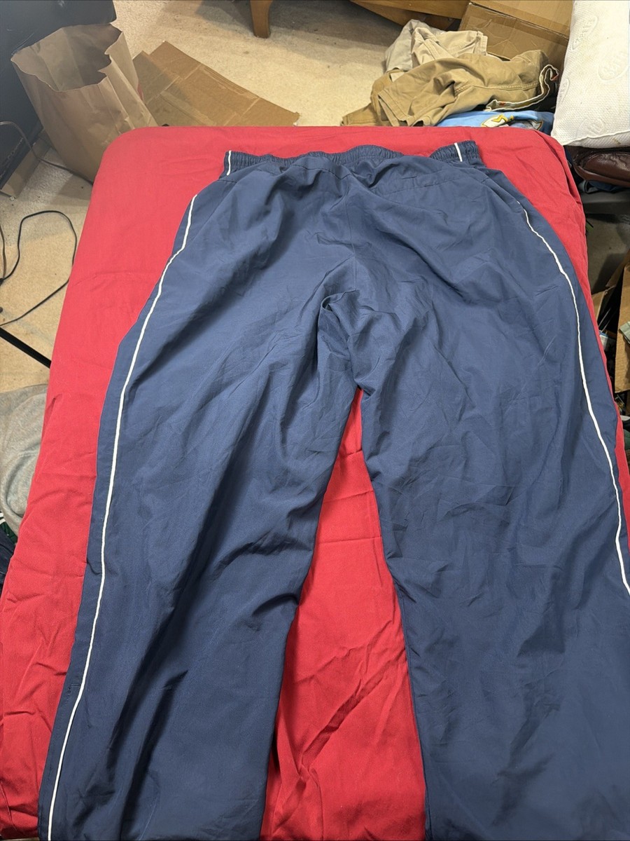 Nike Track Pants Mens 2XL Navy Blue Windbreaker y2k baggy wide leg