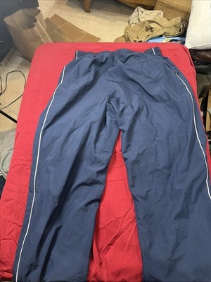 Nike Track Pants Mens 2XL Navy Blue Windbreaker y2k baggy wide leg