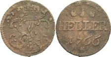 Sachsen Hildburghausen Heller 1766 Ernst Friedrich Karl  Original Münze #HEG232