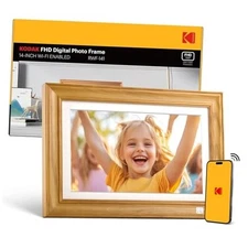  14.1 Inch Smart WiFi Digital Picture Frame 1920x1080 Touch 141 Light Brown