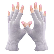 Fingerless Moisturizing Gloves, Half Finger Touchscreen Beauty Glove for Eczema,