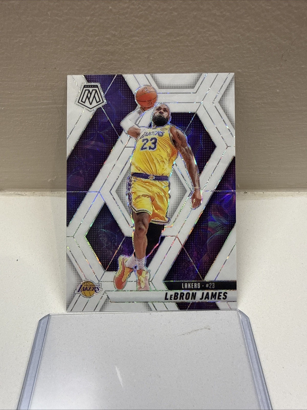 2024-25 Panini Mosaic - LeBron James #180 White Prizm 01/25 First On Print FOP