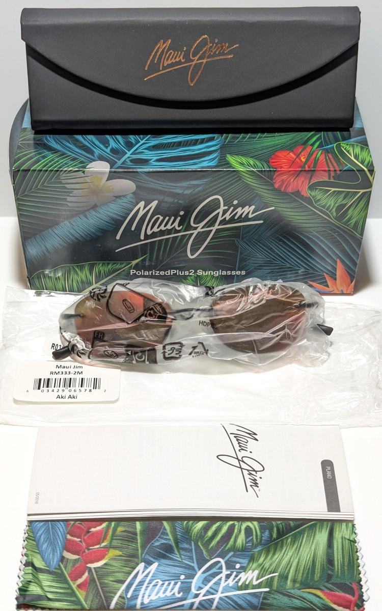 NEW Maui Jim Aki Aki Matte Black Polarized Hawaii Lava Lens