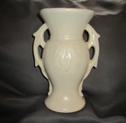 Vintage McCoy white/cream vase urn 1940s double handle 9"