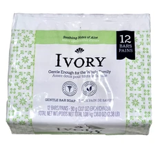 Ivory Soothing Notes Of Aloe 12 Bars Gentle Soap For Whole Family 38oz.
