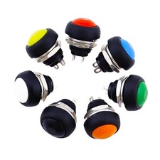 Interruttore LED GIALLO ON/OFF Pulsante Colorato 12V 2A Camper Auto 2 Pin  **