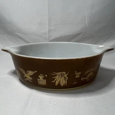 Vintage Pyrex Early American 1 Pt Casserole Dish #471 Brown 1980s Pint